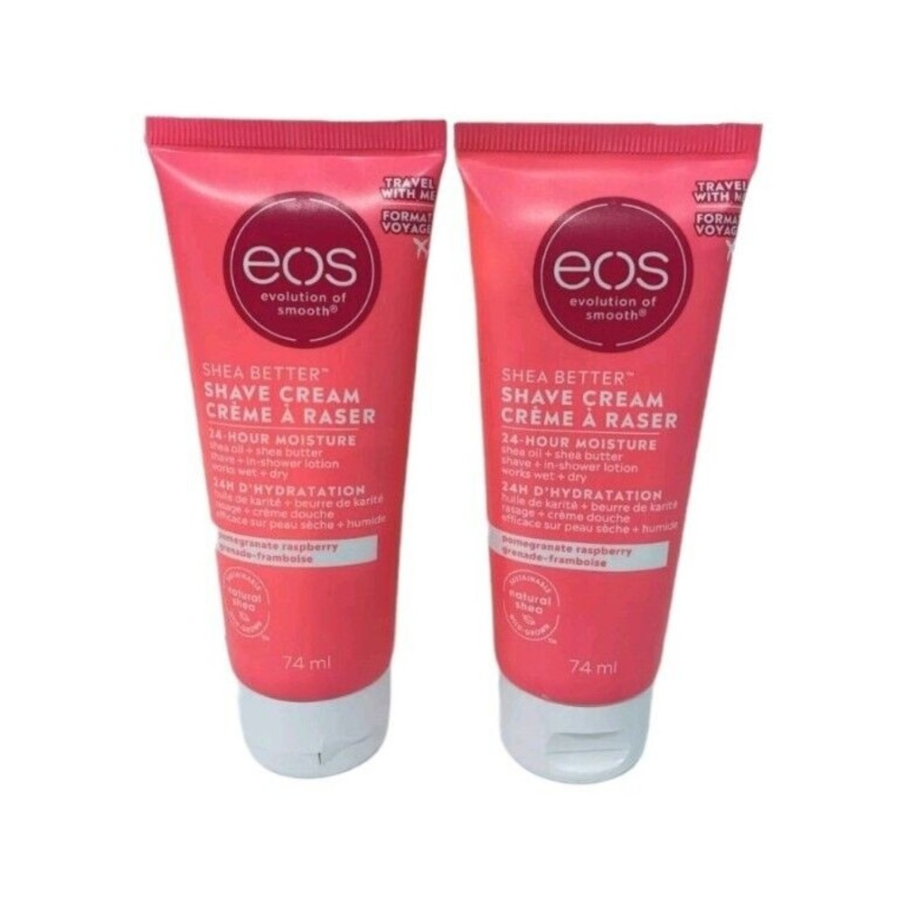 2 EOS  Shave Cream Pomegranate Raspberry Moisture Shea Oil Butter Lotion New